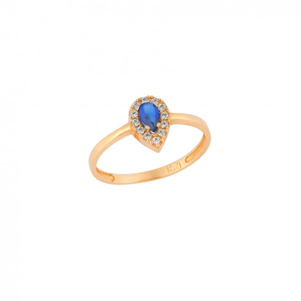 14K Gold Ring with Zircon