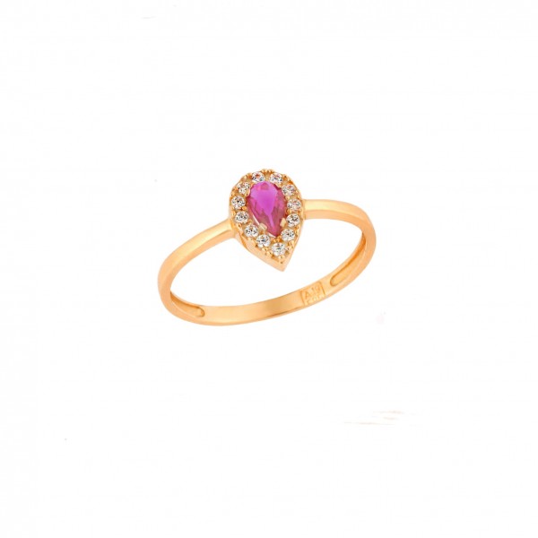 14K Gold Ring with Zircon