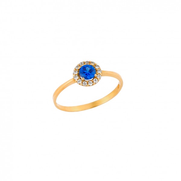 14K Gold Ring with Zircon