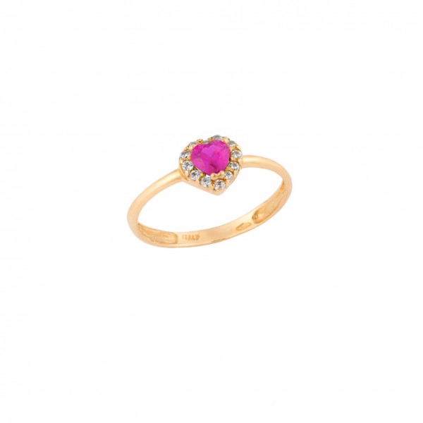 14K Gold Ring with Zircon
