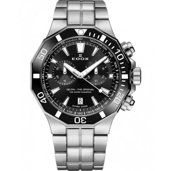 Ρολόι EDOX Delfin Chronograph Silver Stainless Steel Bracelet
