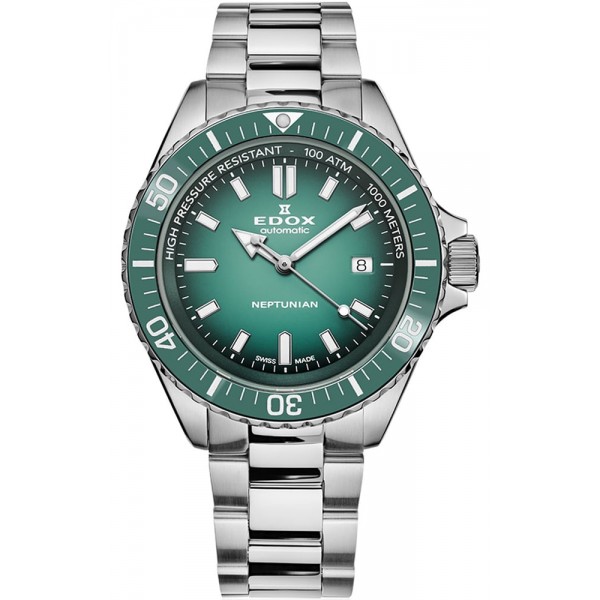 EDOX Neptunian Automatic Silver Stainless Steel Bracelet