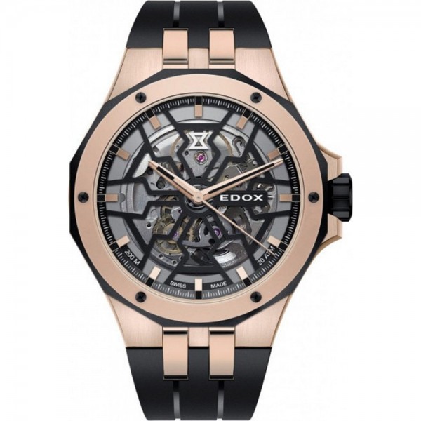 Ρολόι EDOX Delfin Mecano Automatic Black Rubber Strap