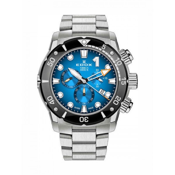 Ρολόι EDOX CO-1 Chronograph Silver Titanium Bracelet