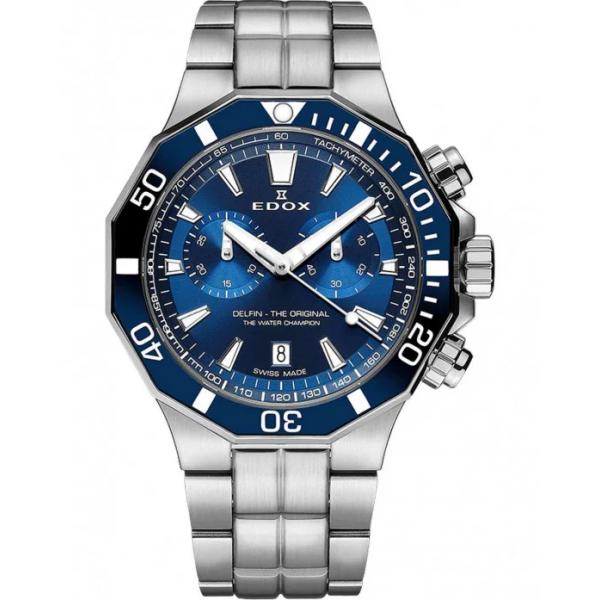 Ρολόι EDOX Delfin Chronograph Silver Stainless Steel Bracelet