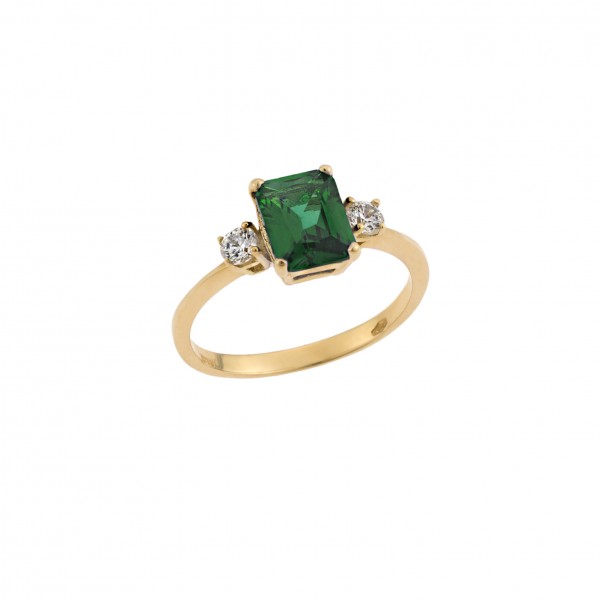 Χρυσό Δαχτυλίδι 14 καράτια με Ζιργκον 