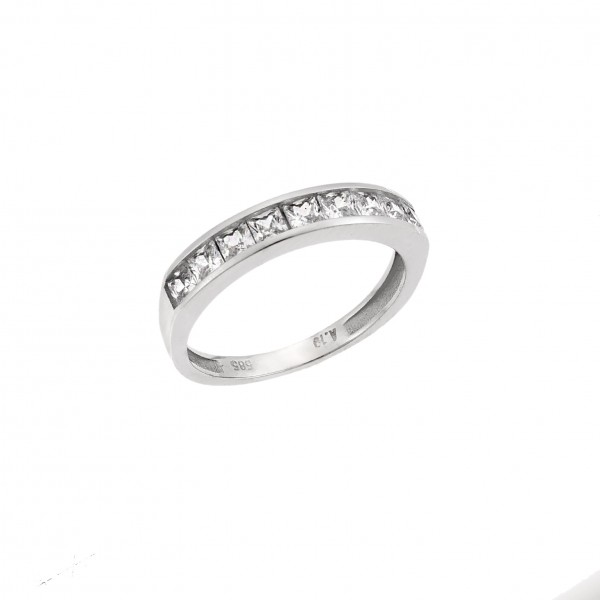 14K White Gold  Ring with Zircon 