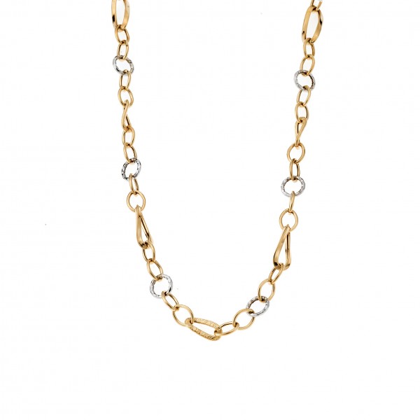 Κολιέ κίτρινο χρυσό και λευκόχρυσο 14 καρατίων 