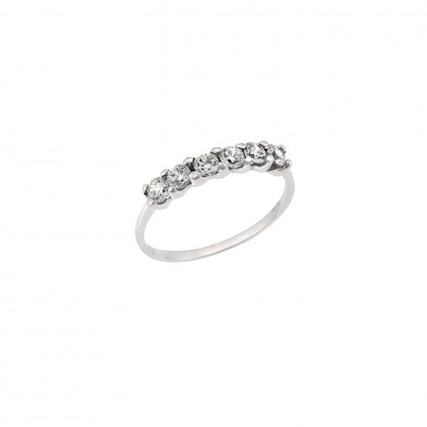 14K White Gold  Ring with Zircon 