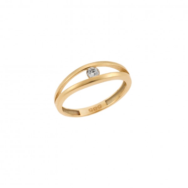 14K Gold Ring with Zircon