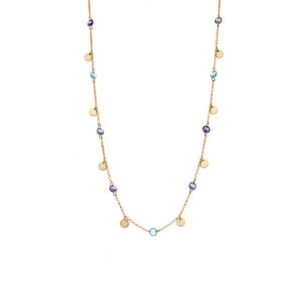 Neclace in 9 carat yellow gold with zircon