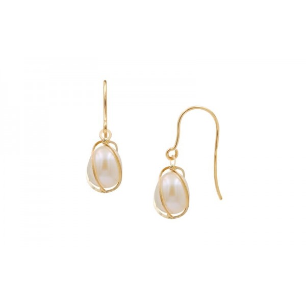 Earrings Fresh Water Pearl 8.0×10.0mm K14