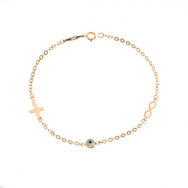 Children's bracelet in 9 carat gold with fildisi