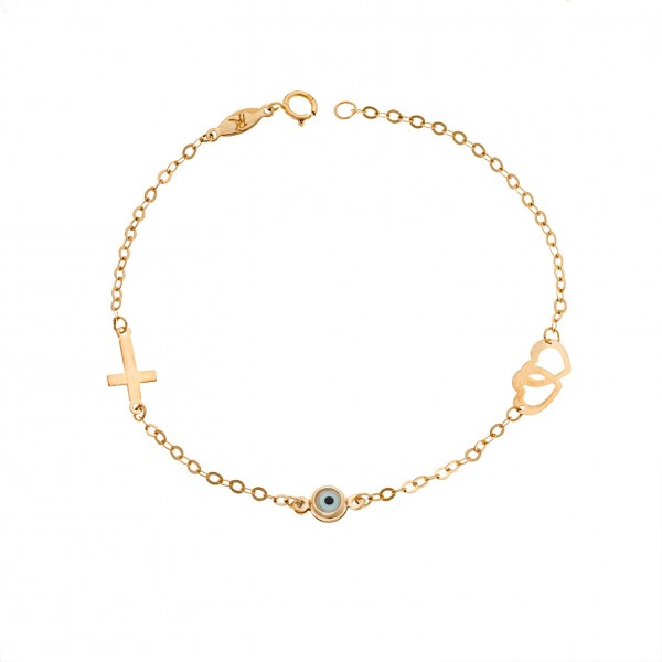 Children's bracelet in 9 carat gold with fildisi