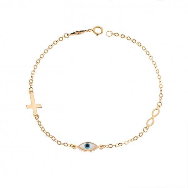 Children's bracelet in 9 carat gold with fildisi