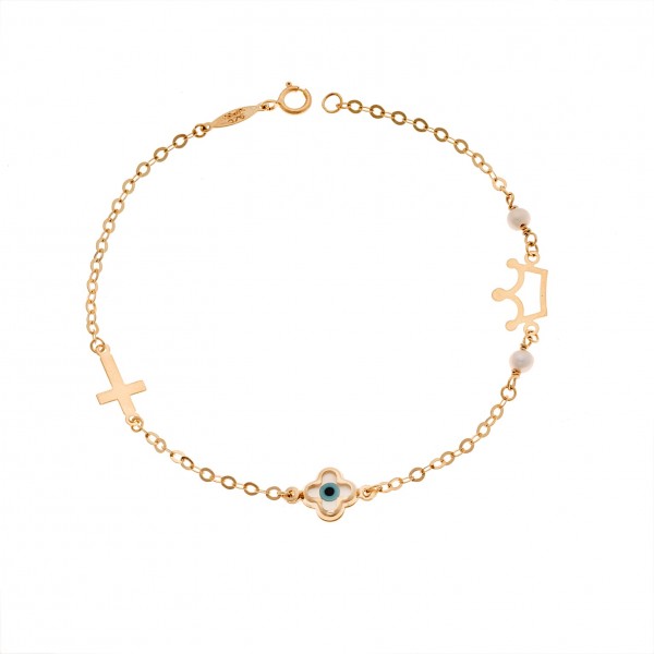 Children's bracelet in 9 carat gold with fildisi