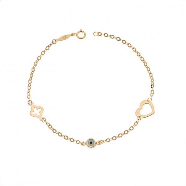 Children's bracelet in 9 carat gold with fildisi