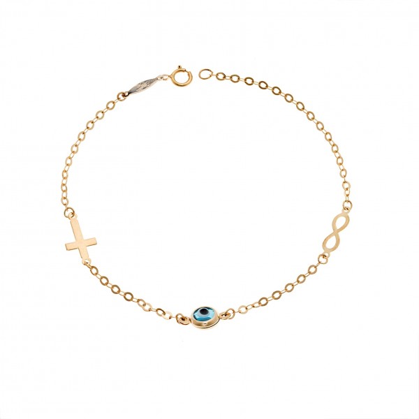 Children's bracelet in 9 carat gold with tirquase