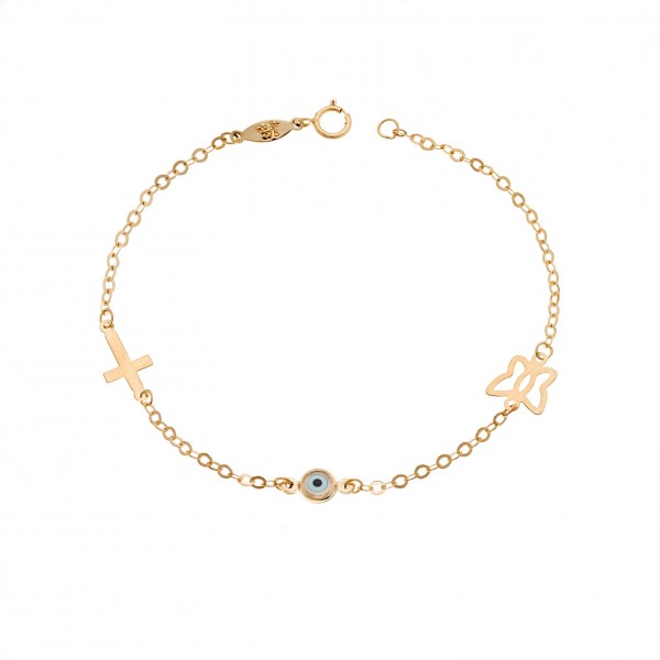 Children's bracelet in 9 carat gold with fildisi