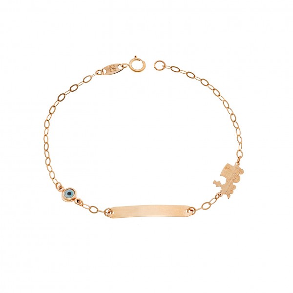 Παιδικό βραχιόλι σε χρυσό 9 καρατίων με μάτι φίλντισι