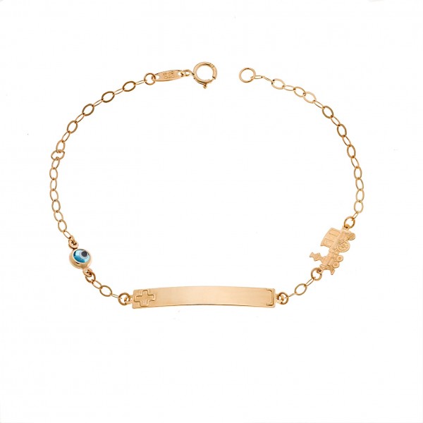 Children's bracelet in 9 carat gold with tirquase