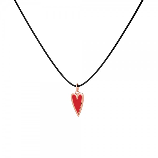 Nina 9kt gold pendant with essenza, on black cord XS