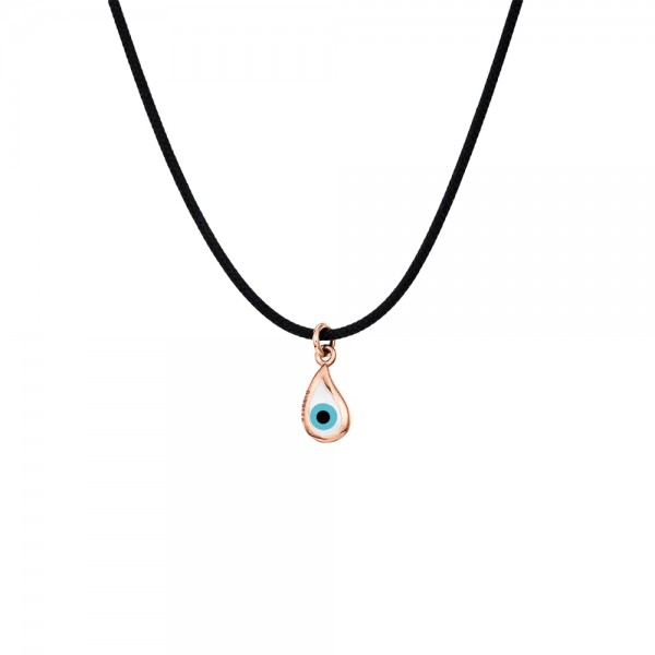 Matrix 9kt gold pendant with essenza, on black cord XXS
