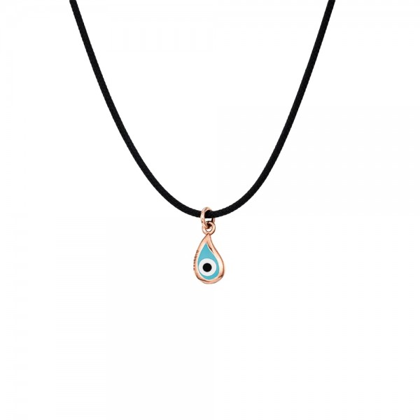 Matrix 9kt gold pendant with essenza, on black cord XXS