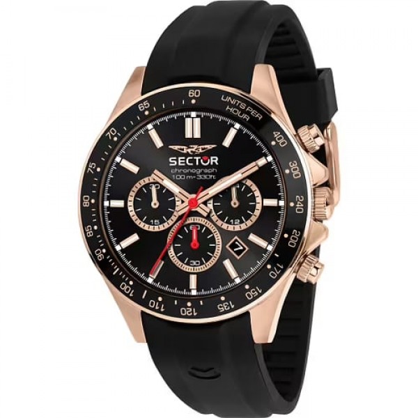Ρολόι SECTOR 230 Chronograph Black Silicone Strap