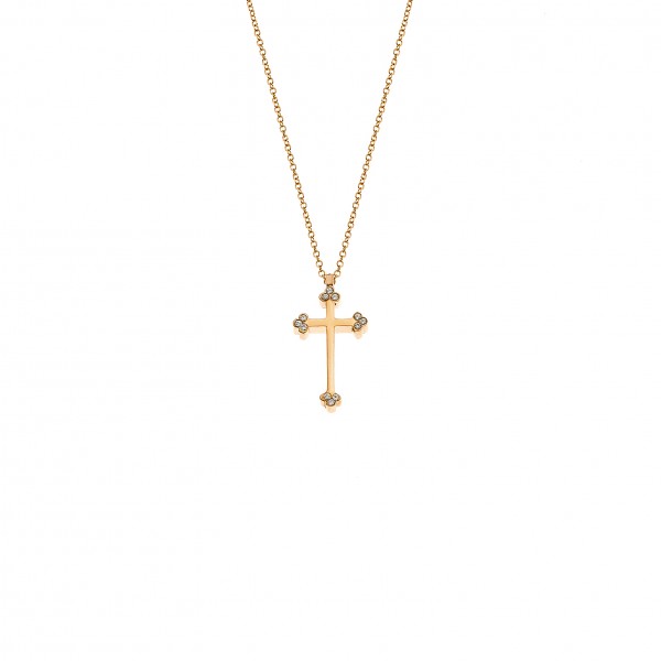 9carats yellow gold cross with zircon