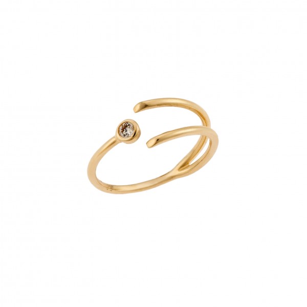14K Gold Ring with Zircon