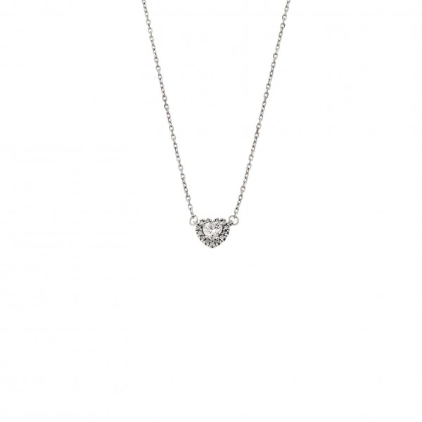 Neclace in 14 carat white gold with zircon