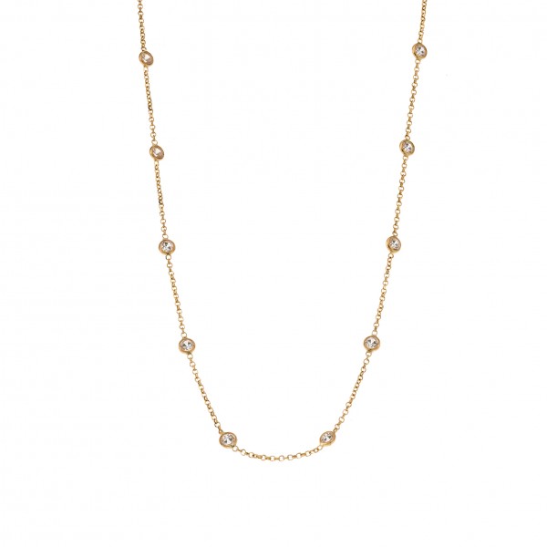 Neclace in 14 carat yellow gold with zircon