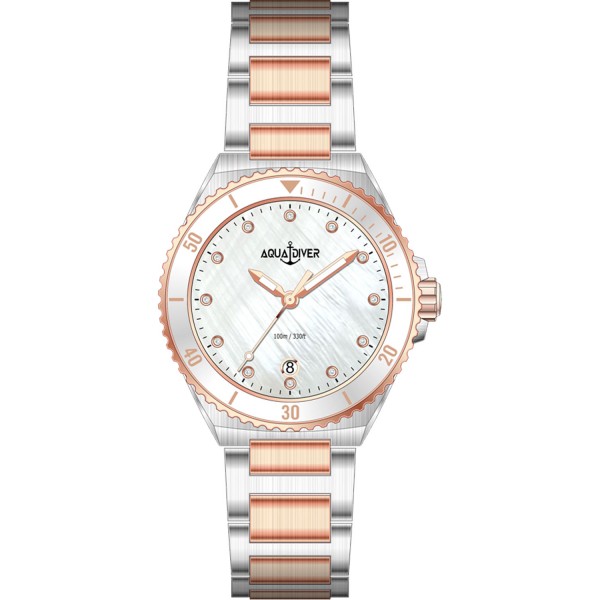 ΑQUADIVER Oceana Swarovski Two Tone Stainless Steel Bracelet SS22165L2628