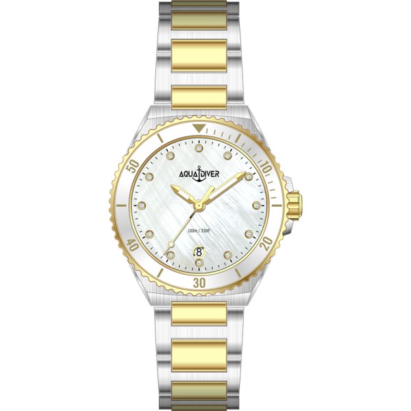 ΑQUADIVER Oceana Swarovski Two Tone Stainless Steel Bracelet SS22165L27
