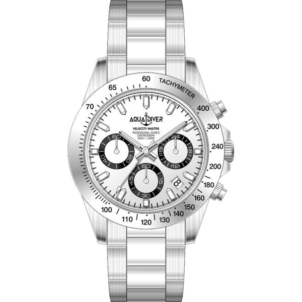 AQUADIVER Velocity Master Χρονογράφος Με Ατσαλένιο Μπρασελέ SS22187G49