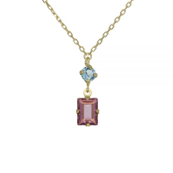 Κολιέ Victoria Cruz από ασήμι με Swarovski πέτρες