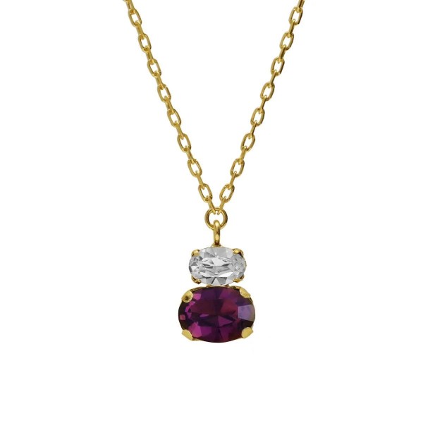 Victoria Cruz Necklace in Silver 925 with Swarovski Stones