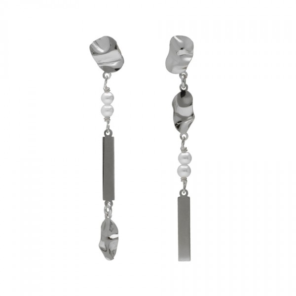 Victoria Cruz Earrings in Silver 925 with Pearls