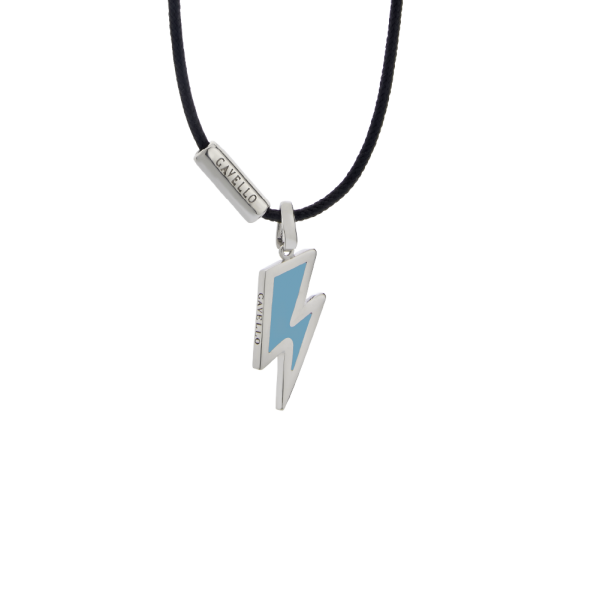 My Gavello Flass sterling silver pendant with essenza, on black cord with signature 'Gavello