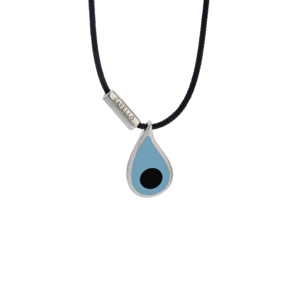My Gavello Matix sterling silver pendant with essenza, on black cord with signature 'Gavello