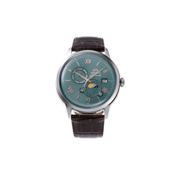 Ρολόι ORIENT Classic Sun and Moon Automatic Brown Leather Strap