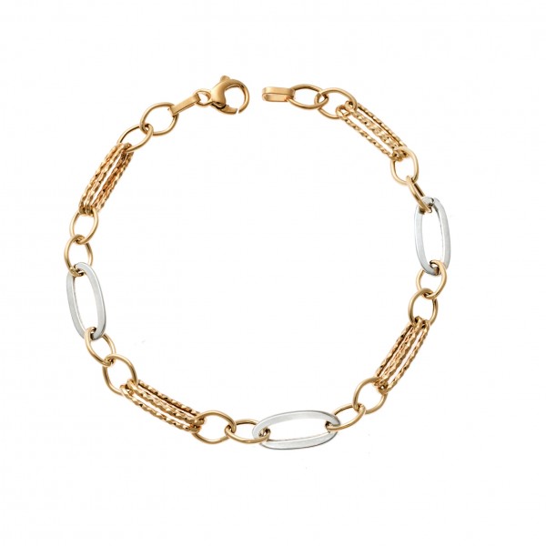 14 Carats Bracelet in Yellow and White Gold