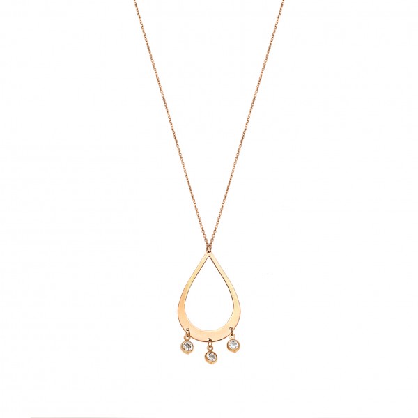 14 Carat Pink Gold Necklace with Zircon