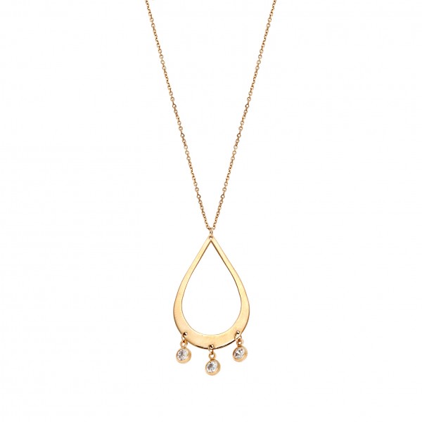 Neclace in 14 carat yellow gold with zircon