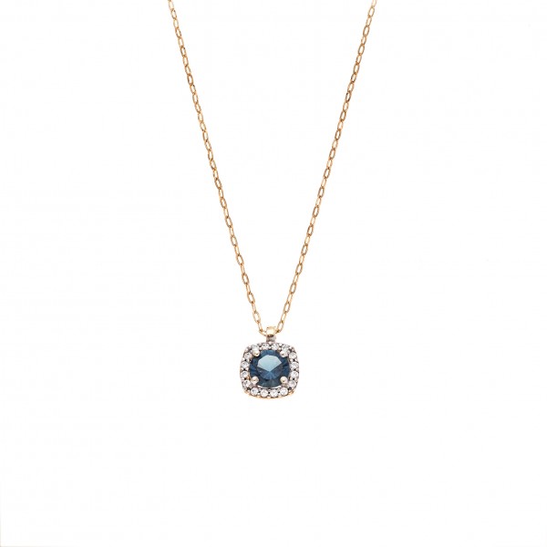 Neclace in 14 carat yellow gold with zircon