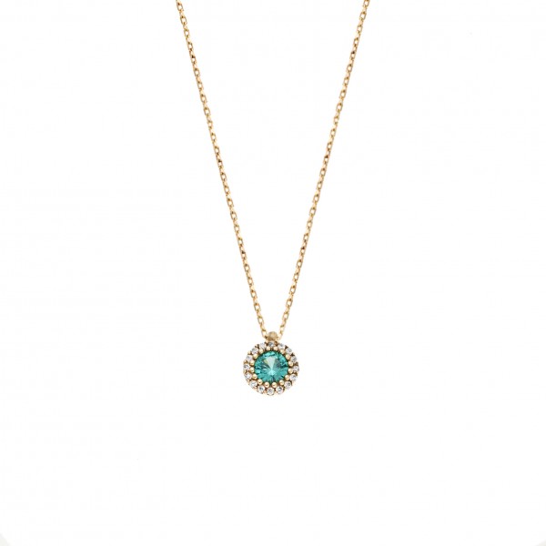 Neclace in 14 carat yellow gold with zircon