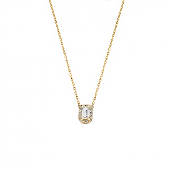 Neclace in 14 carat yellow gold with zircon
