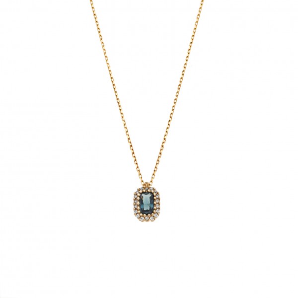 Neclace in 14 carat yellow gold with zircon