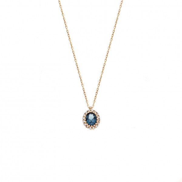 Neclace in 14 carat yellow gold with zircon